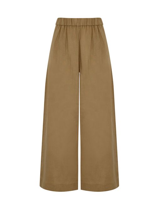 Pantalone ampio Minnie in lino Cammello MM Max Mara | 2516131018600008